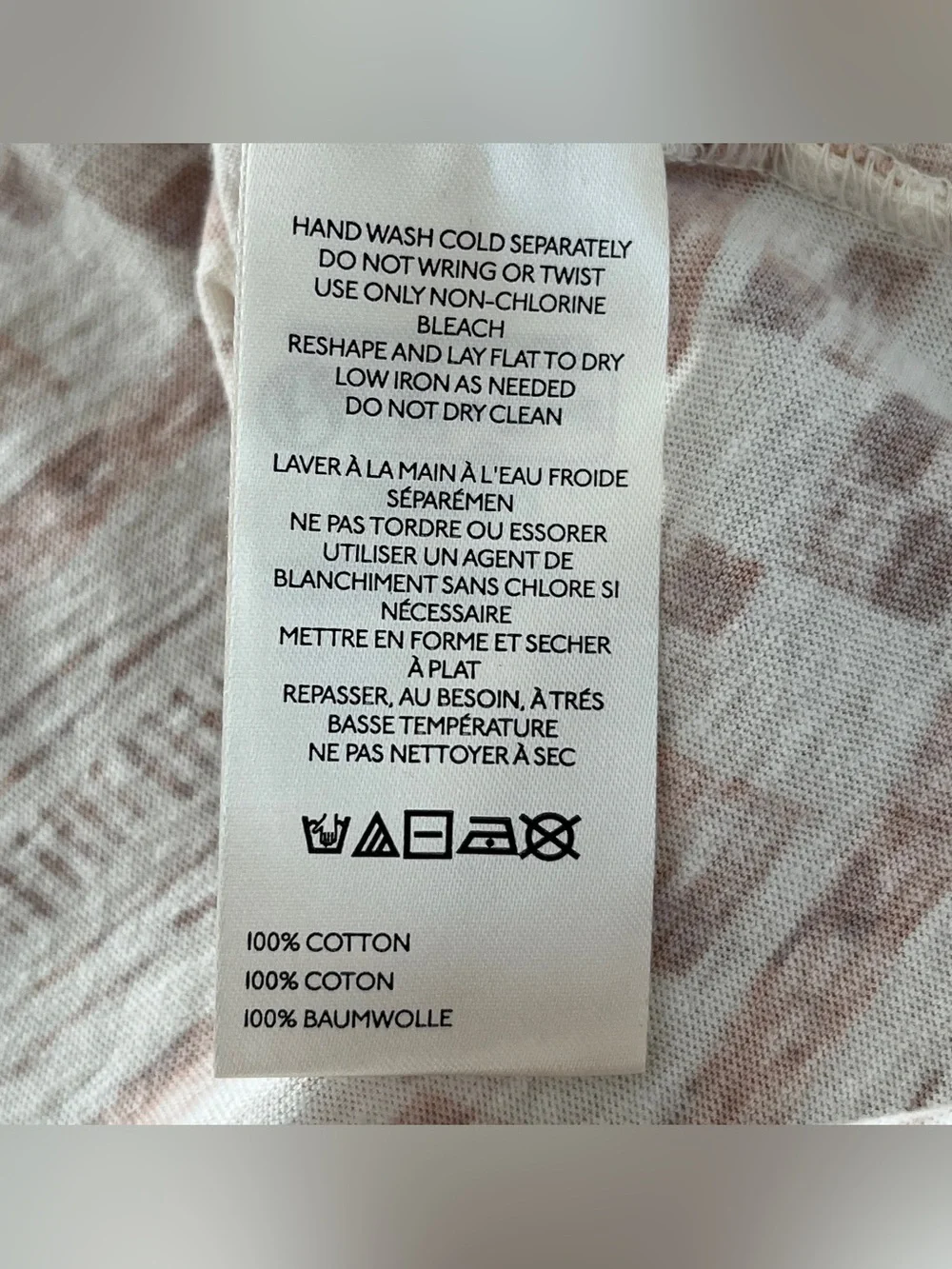 Free People Wee the Free Nina printed tee Top in taupe size small - Picture 8 of 9